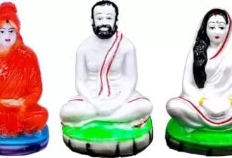 INDIAN HANDICRAFTS RAMKRISHNA SARADA SWAMI VIVEKANANDA STATUE 34 CM 14 CM 10 CM